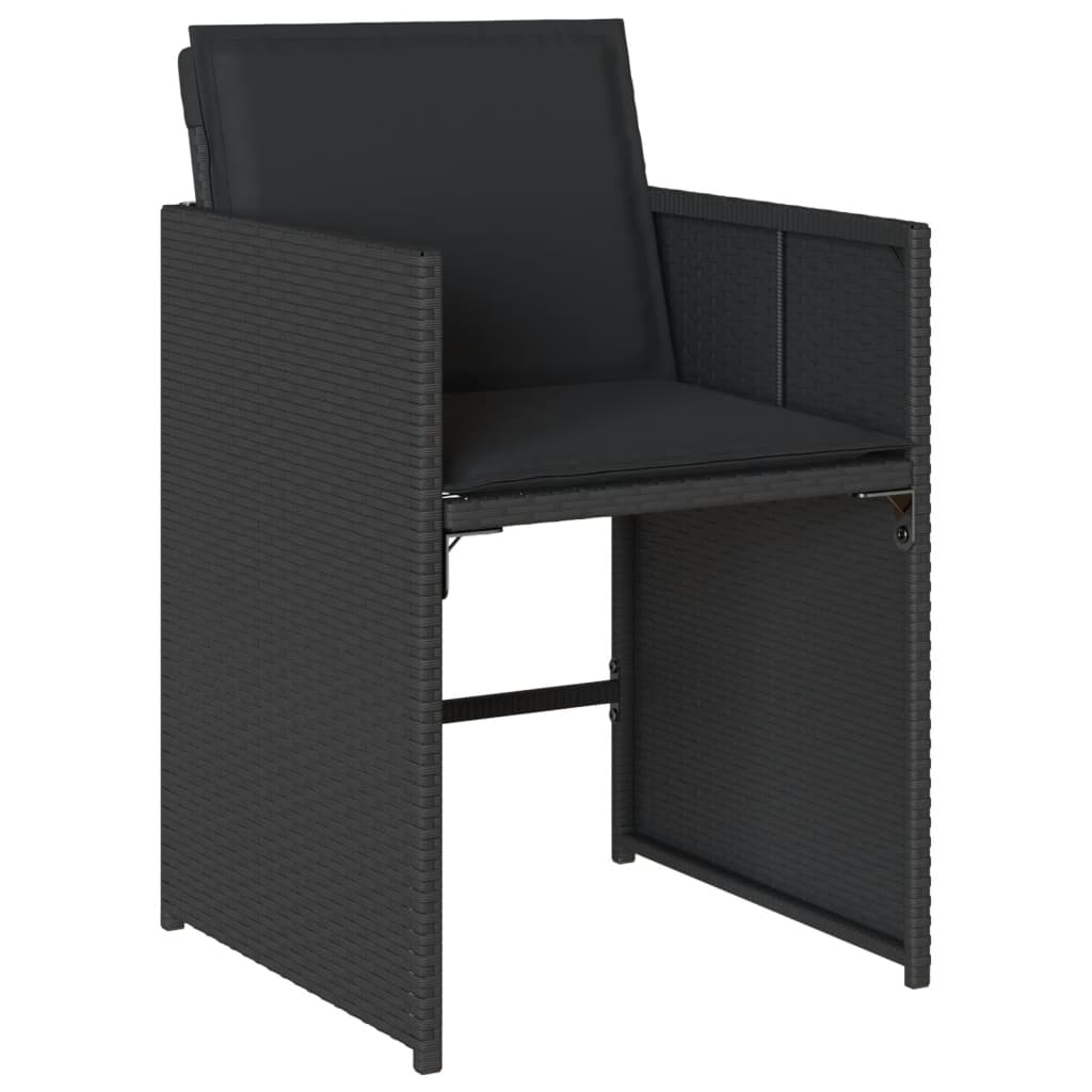 Set mobilier de grădină cu perne, 17 piese, negru, poliratan GartenMobel Dekor