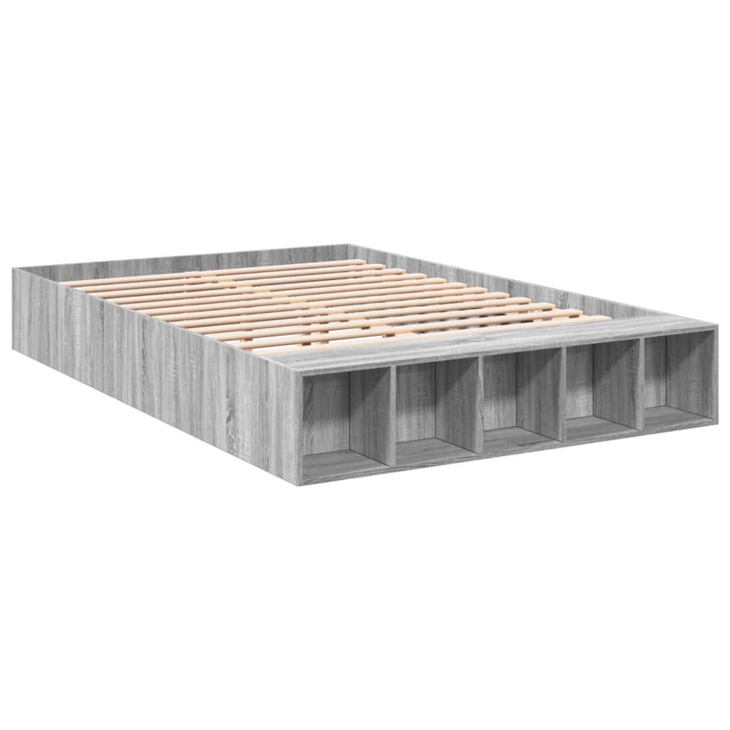 Cadru de pat, gri sonoma, 150x200 cm, lemn prelucrat GartenMobel Dekor