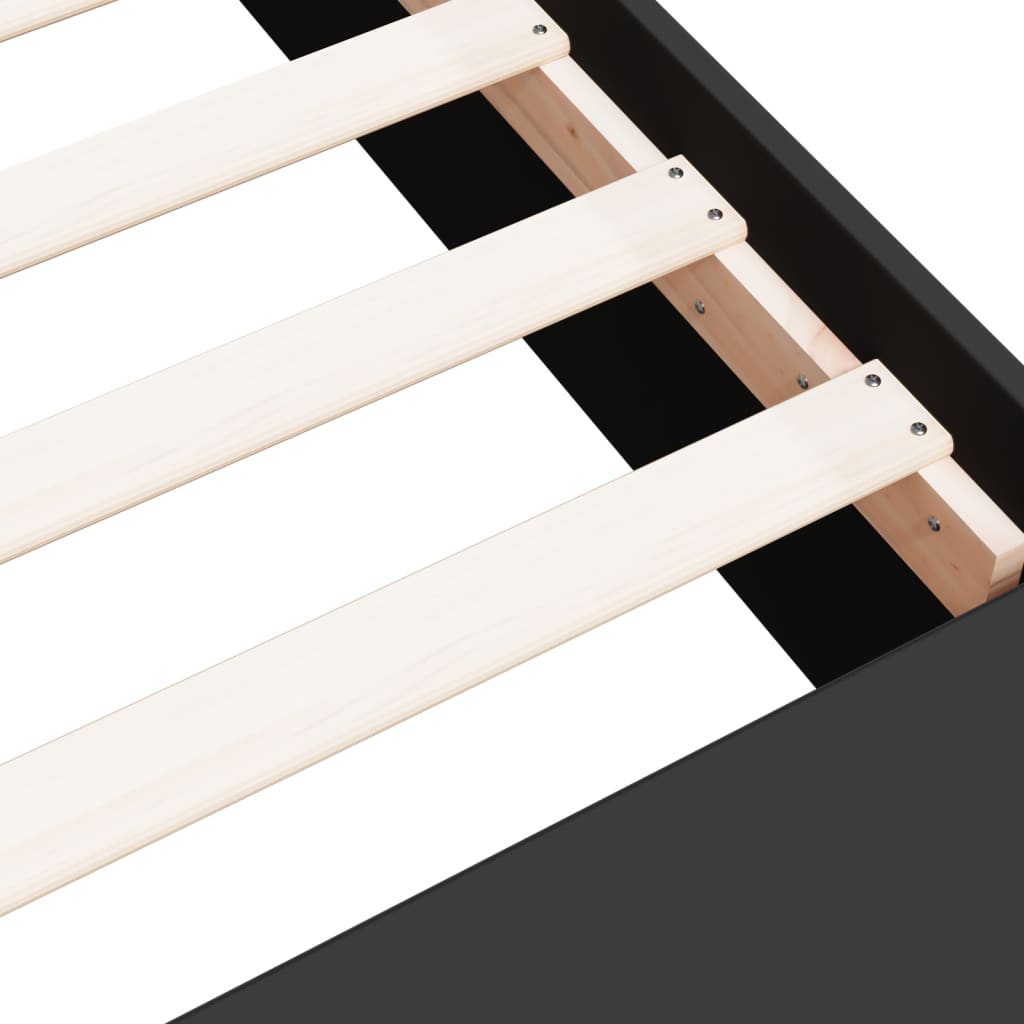 Cadru de pat, negru, 150x200 cm, lemn prelucrat GartenMobel Dekor