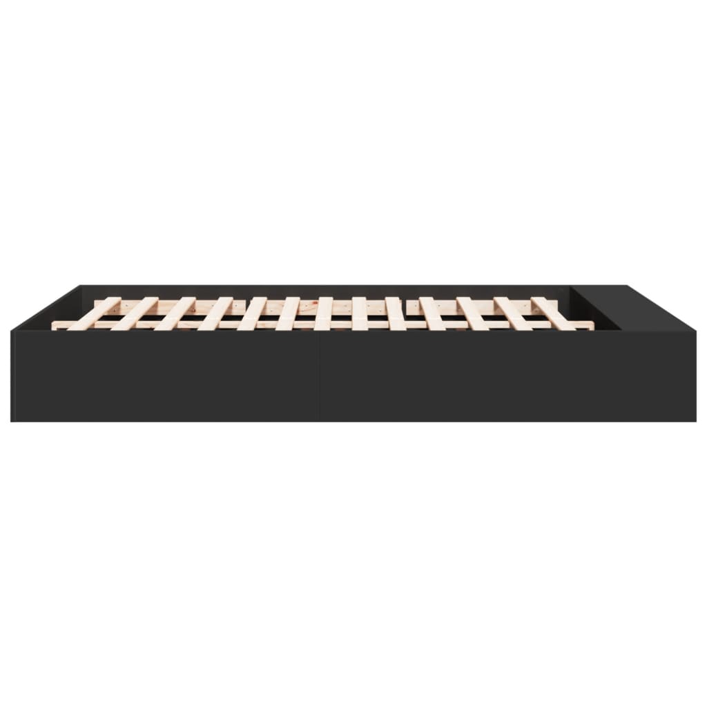 Cadru de pat, negru, 160x200 cm, lemn prelucrat GartenMobel Dekor