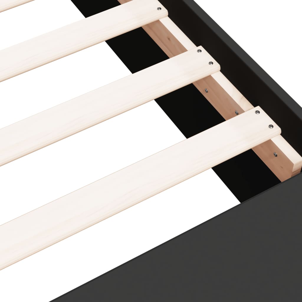 Cadru de pat, negru, 160x200 cm, lemn prelucrat GartenMobel Dekor