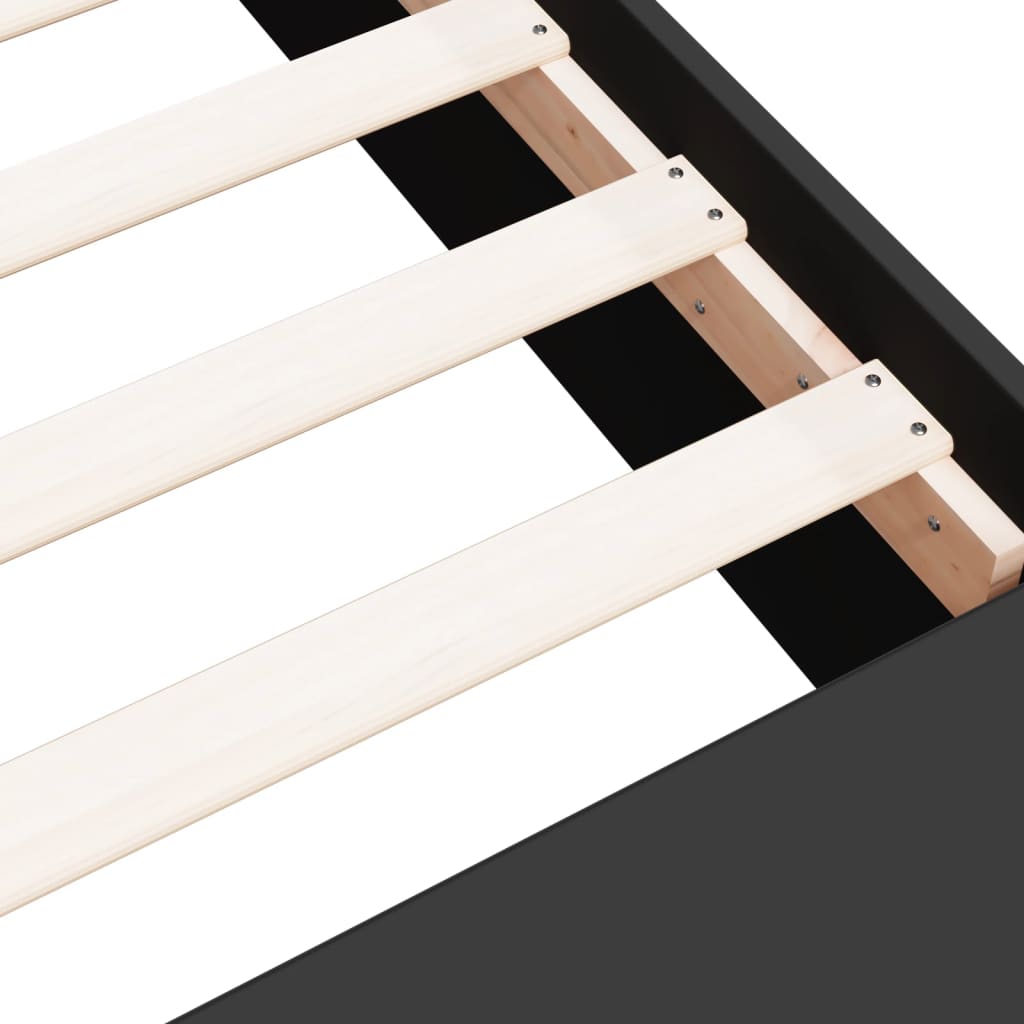 Cadru de pat, negru, 90x190 cm, lemn prelucrat GartenMobel Dekor
