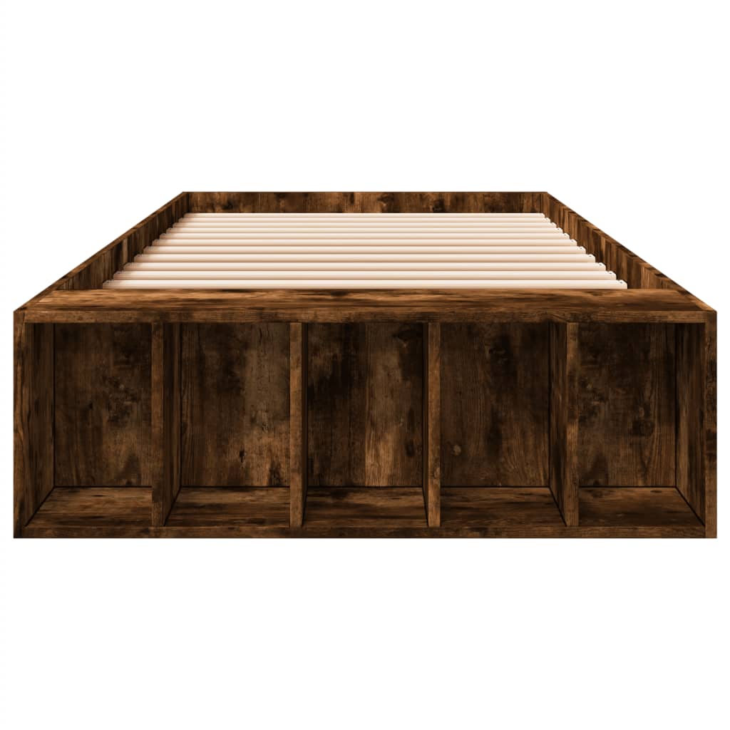 Cadru de pat, stejar fumuriu, 90x200 cm, lemn prelucrat GartenMobel Dekor