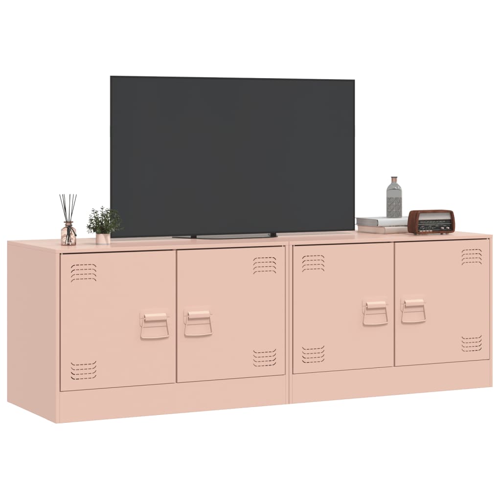 Dulapuri TV 2 buc Roz 67x39x44 cm Otel GartenMobel Dekor