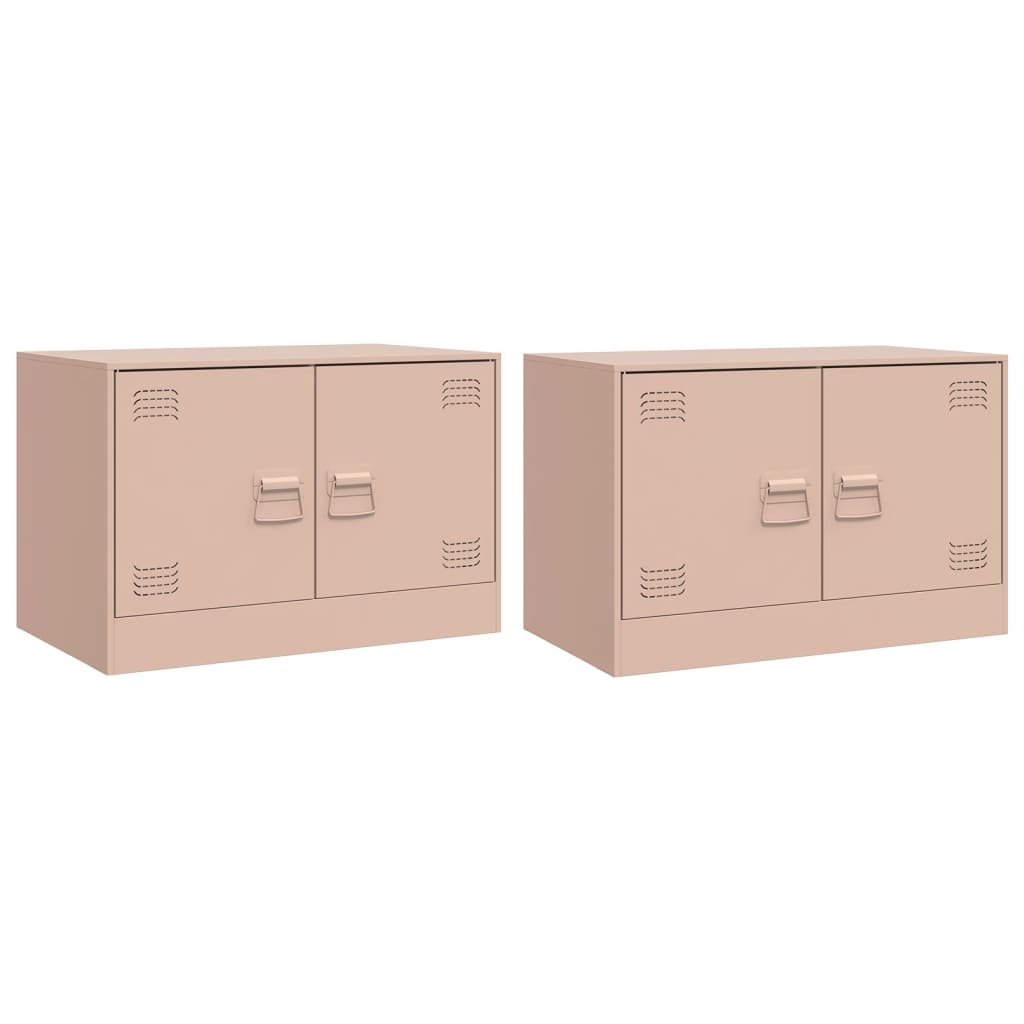Dulapuri TV 2 buc Roz 67x39x44 cm Otel GartenMobel Dekor