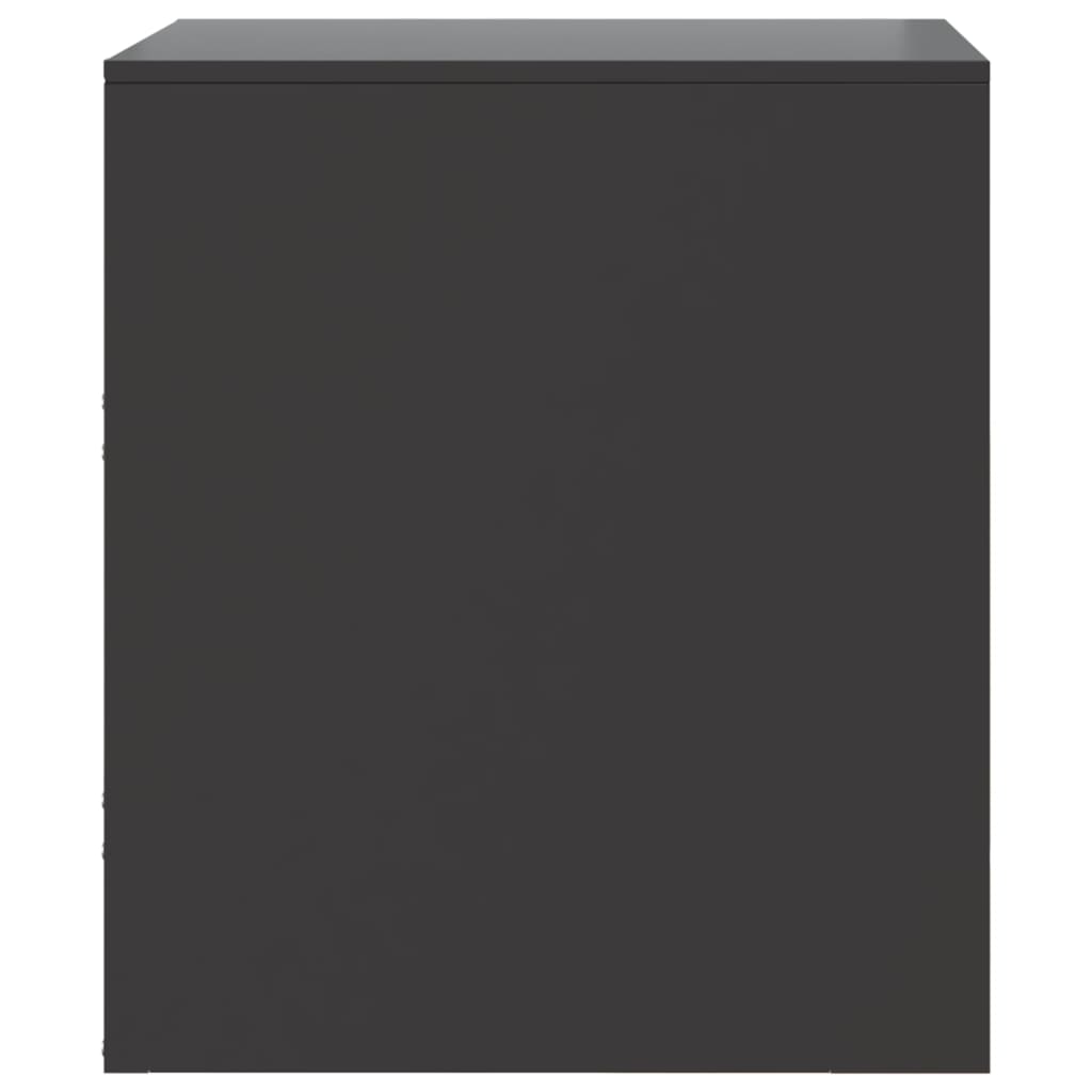Noptiere, 2 buc., negru, 34,5x39x44 cm, oțel GartenMobel Dekor