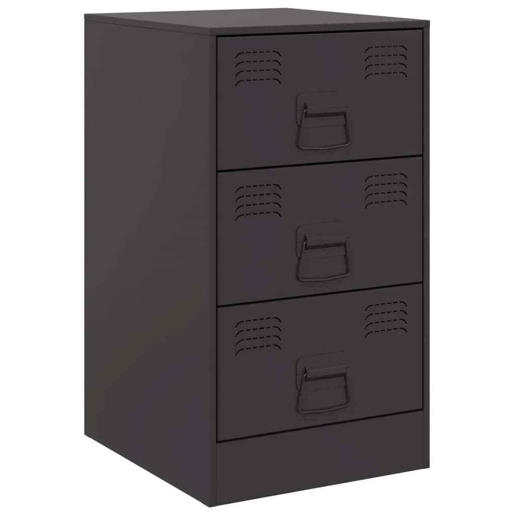 Noptiere, 2 buc., negru, 34,5x39x62 cm, oțel GartenMobel Dekor