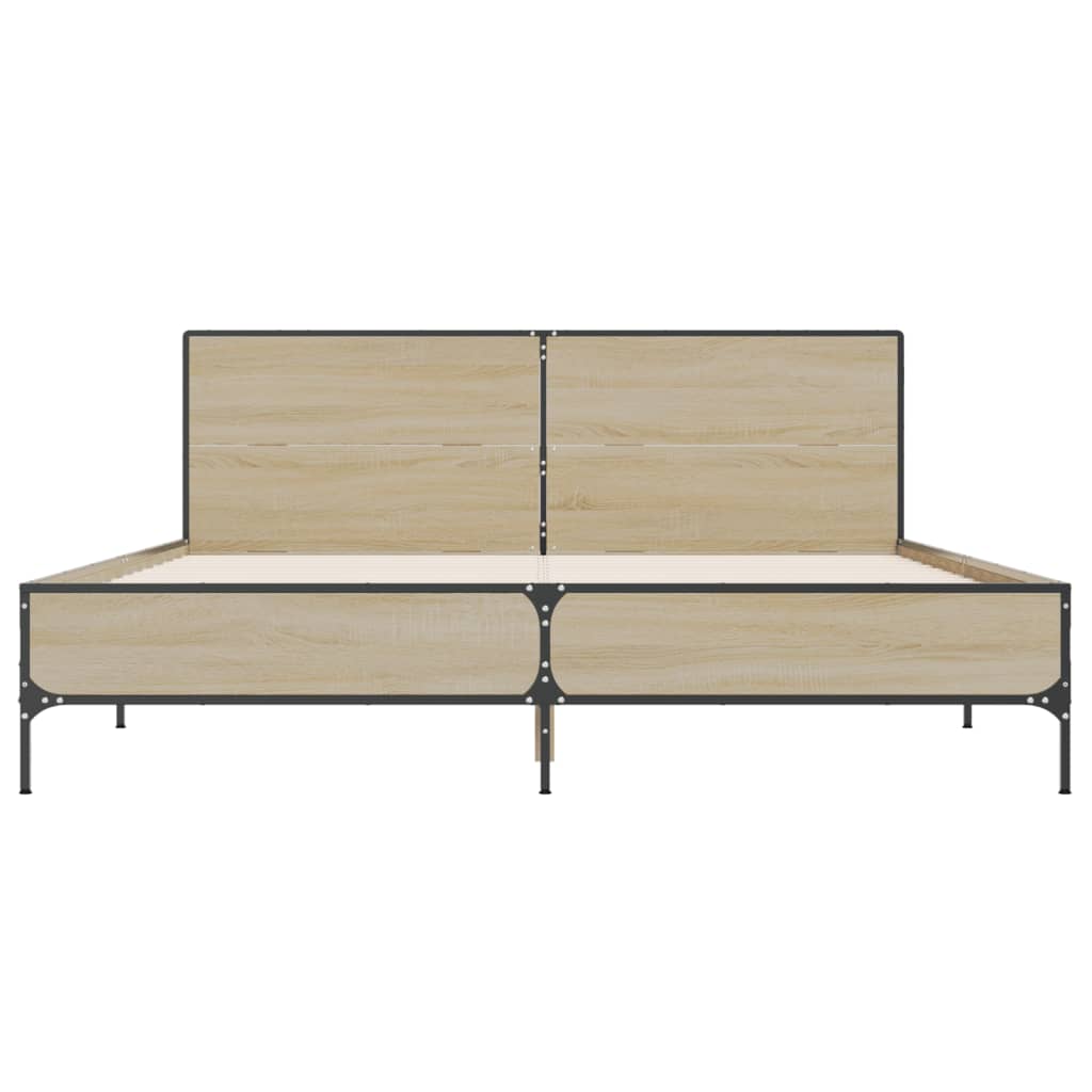 Cadru de pat, stejar sonoma, 120x190cm, lemn prelucrat și metal GartenMobel Dekor