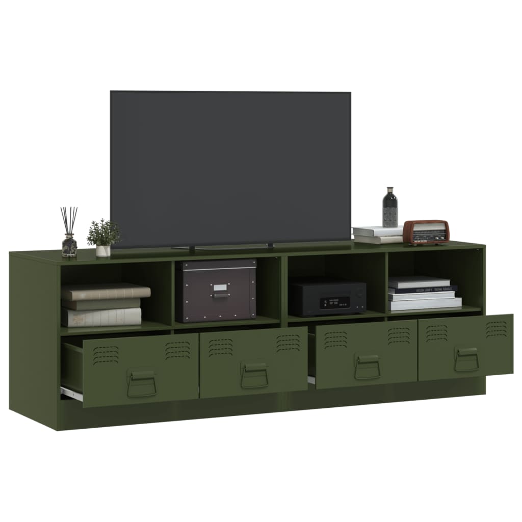 Dulapuri TV 2 buc., verde măslină, 67x39x44 cm Otel GartenMobel Dekor