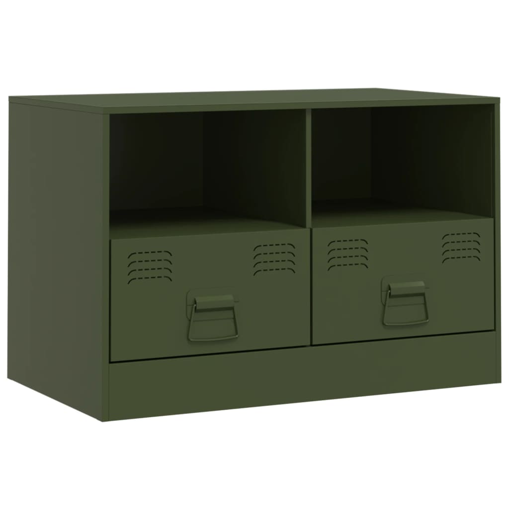 Dulapuri TV 2 buc., verde măslină, 67x39x44 cm Otel GartenMobel Dekor