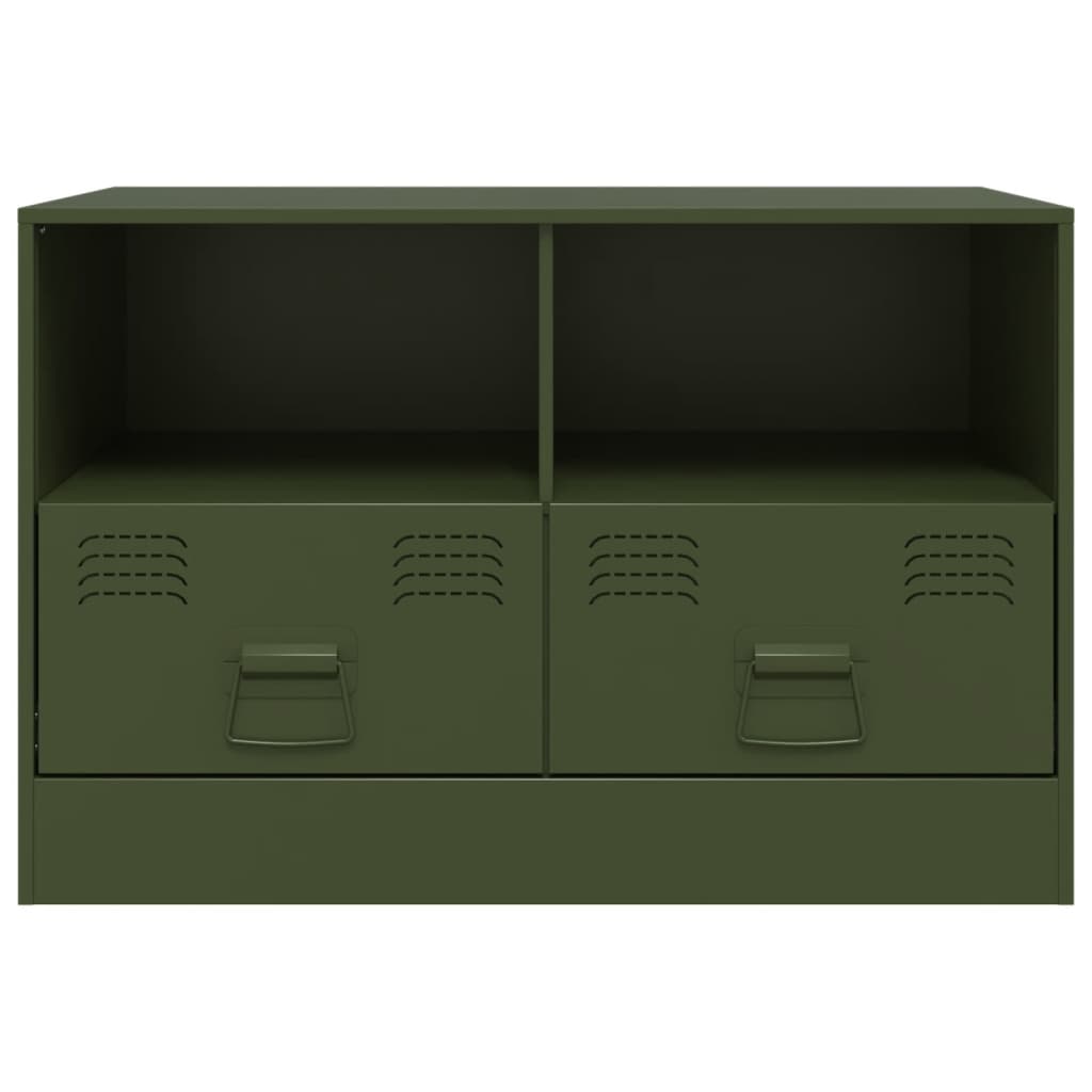 Dulapuri TV 2 buc., verde măslină, 67x39x44 cm Otel GartenMobel Dekor