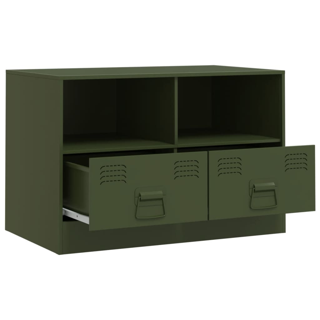 Dulapuri TV 2 buc., verde măslină, 67x39x44 cm Otel GartenMobel Dekor