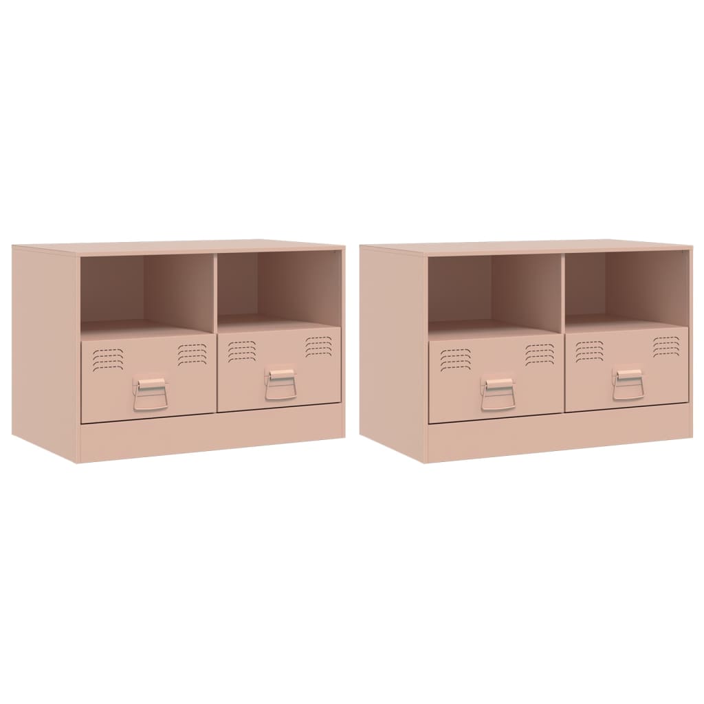 Dulapuri TV 2 buc Roz 67x39x44 cm Otel GartenMobel Dekor