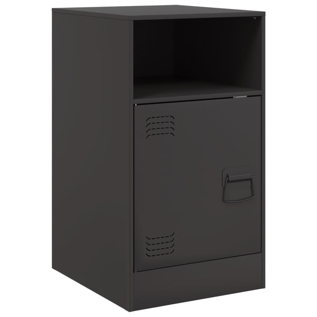 Noptiere, 2 buc., negru, 34,5x39x62 cm, oțel GartenMobel Dekor