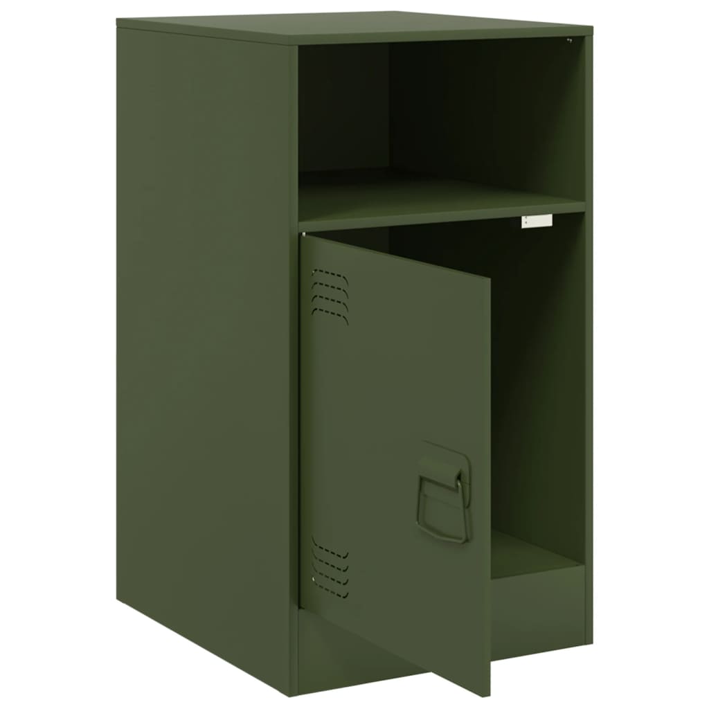 Noptiere, 2 buc., verde olive, 34,5x39x62 cm, oțel GartenMobel Dekor