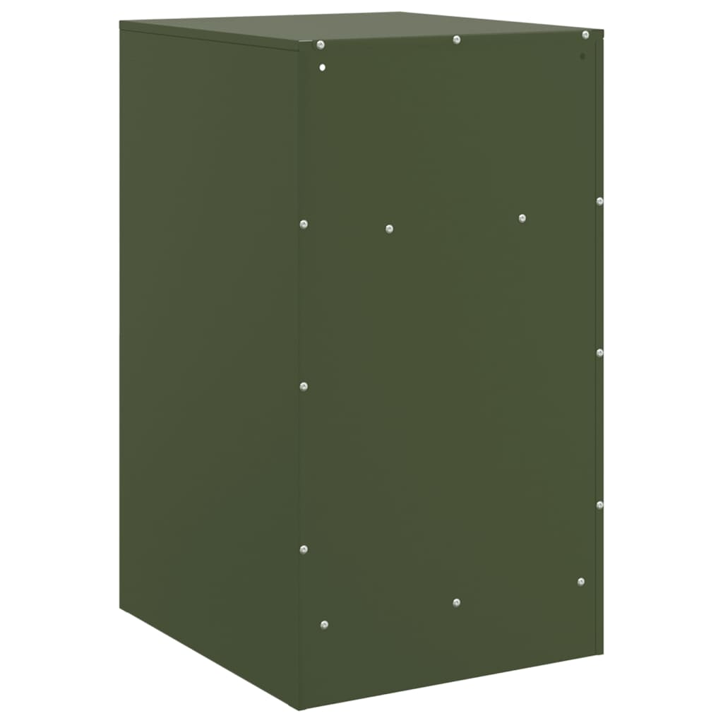 Noptiere, 2 buc., verde olive, 34,5x39x62 cm, oțel GartenMobel Dekor