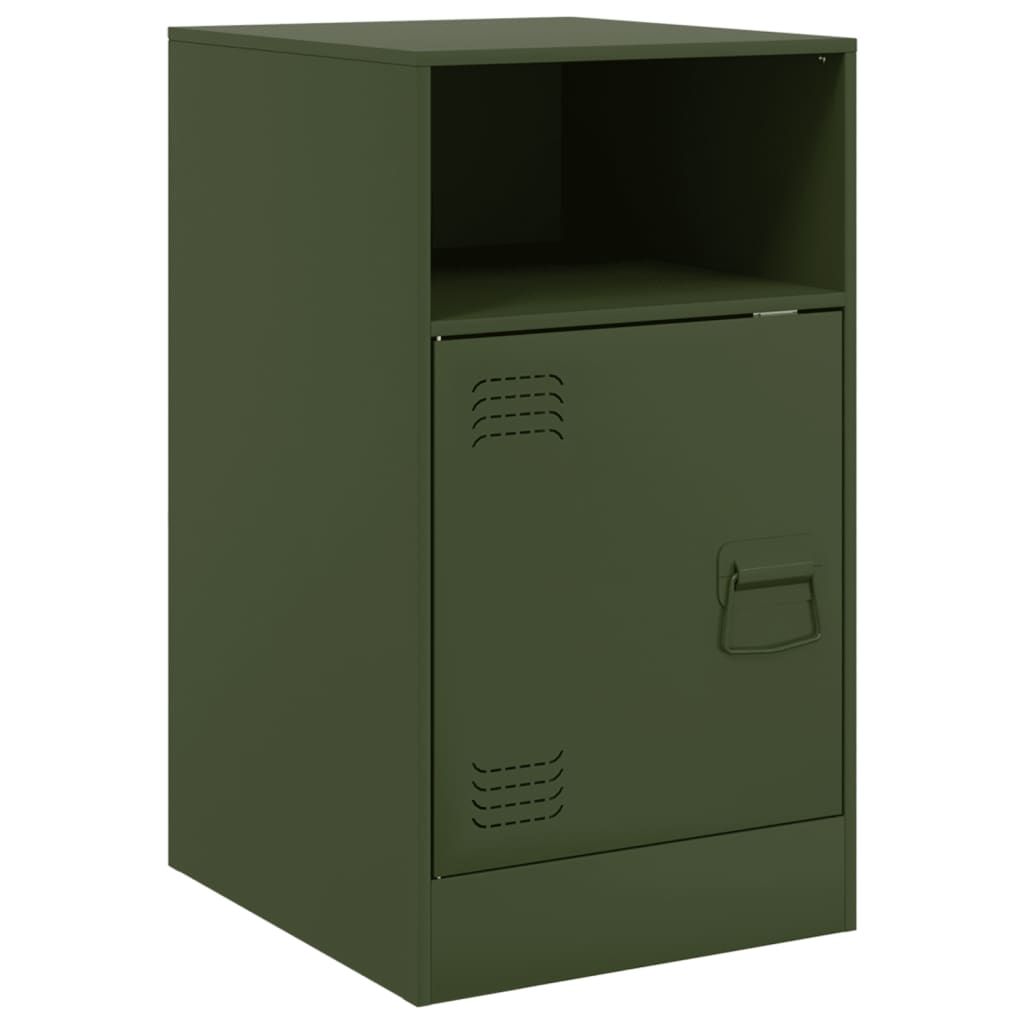 Noptiere, 2 buc., verde olive, 34,5x39x62 cm, oțel GartenMobel Dekor