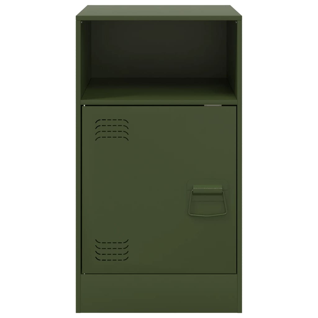 Noptiere, 2 buc., verde olive, 34,5x39x62 cm, oțel GartenMobel Dekor