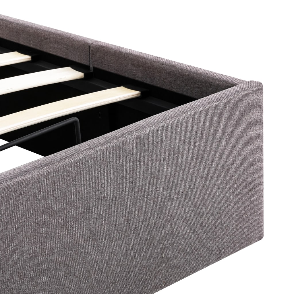 Cadru de pat hidraulic cu ladă, gri taupe, 100 x 200 cm, textil  GartenMobel Dekor