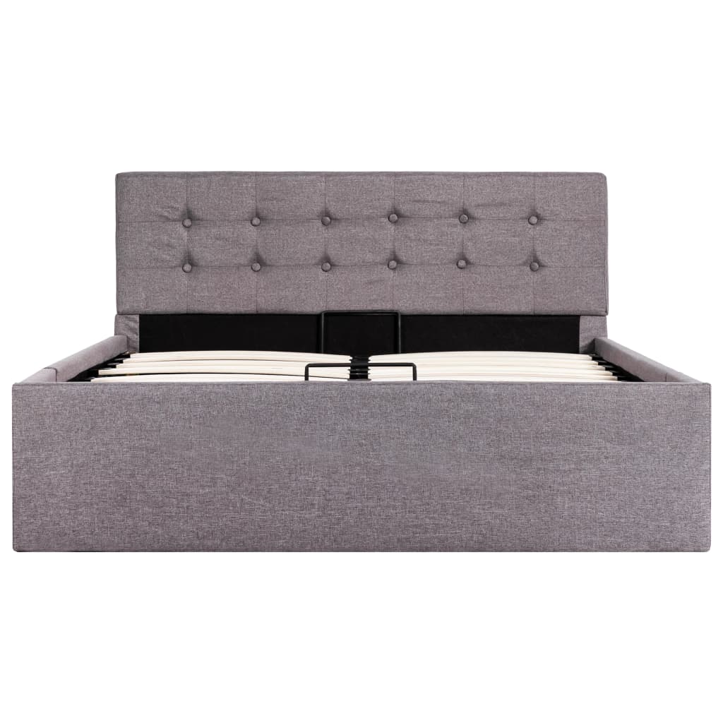 Cadru de pat hidraulic cu ladă, gri taupe, 120 x 200 cm, textil  GartenMobel Dekor