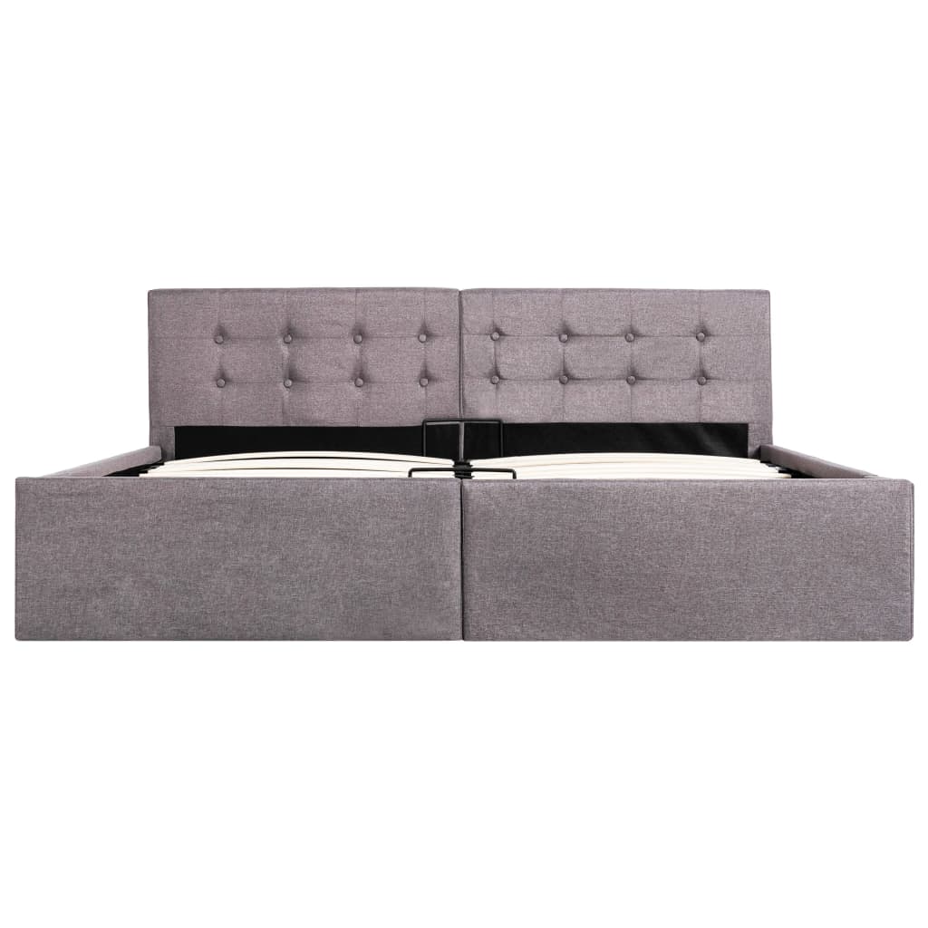 Cadru de pat hidraulic cu ladă, gri taupe, 160 x 200 cm, textil  GartenMobel Dekor