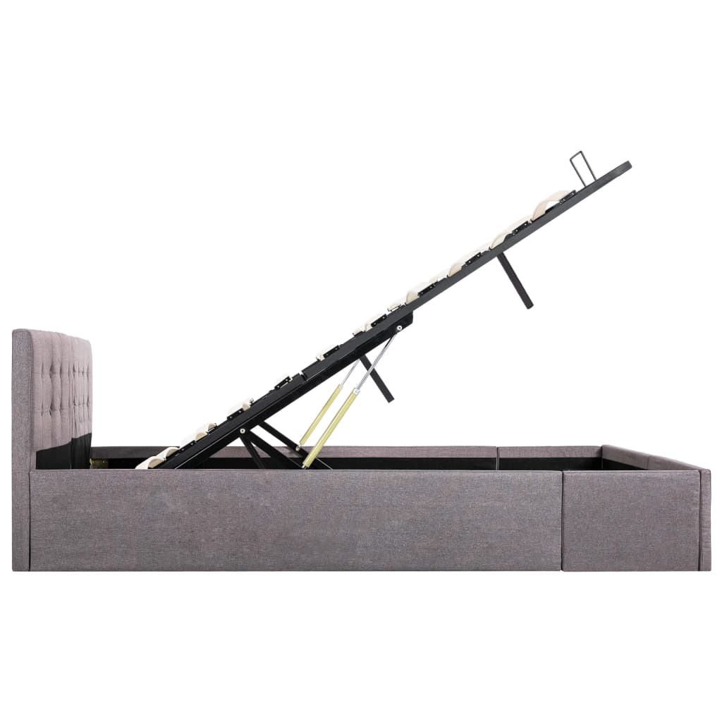 Cadru de pat hidraulic cu ladă, gri taupe, 160 x 200 cm, textil  GartenMobel Dekor