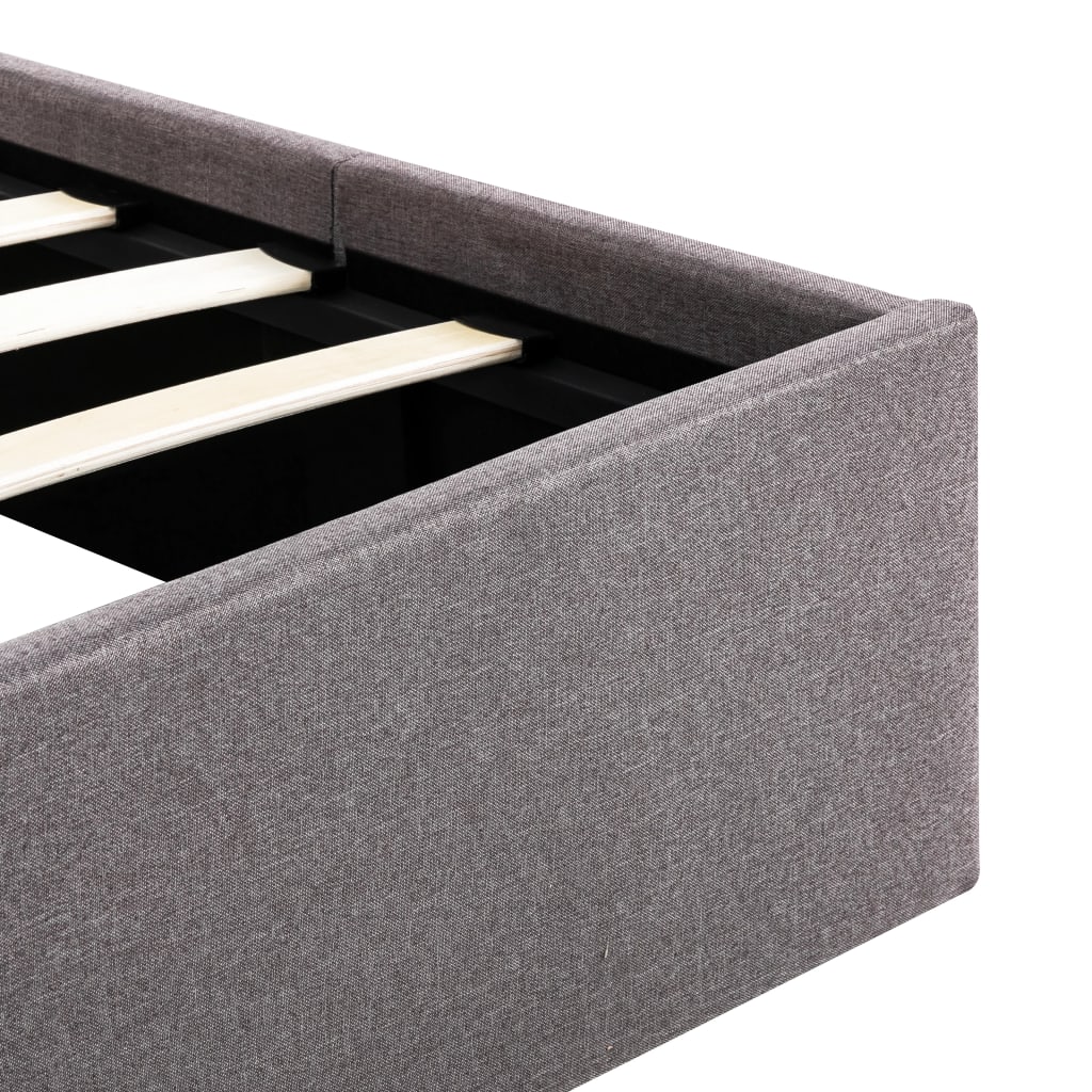 Cadru de pat hidraulic cu ladă, gri taupe, 160 x 200 cm, textil  GartenMobel Dekor