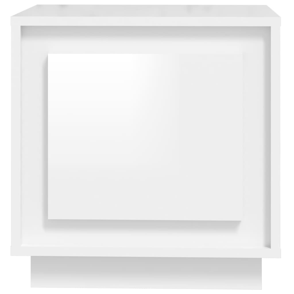 Noptiere 2 buc, alb extralucios, 44x35x45 cm, lemn prelucrat GartenMobel Dekor