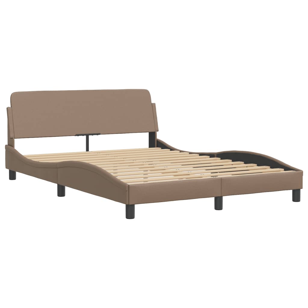 Pat cu saltea, cappuccino, 120x200cm piele ecologică GartenMobel Dekor