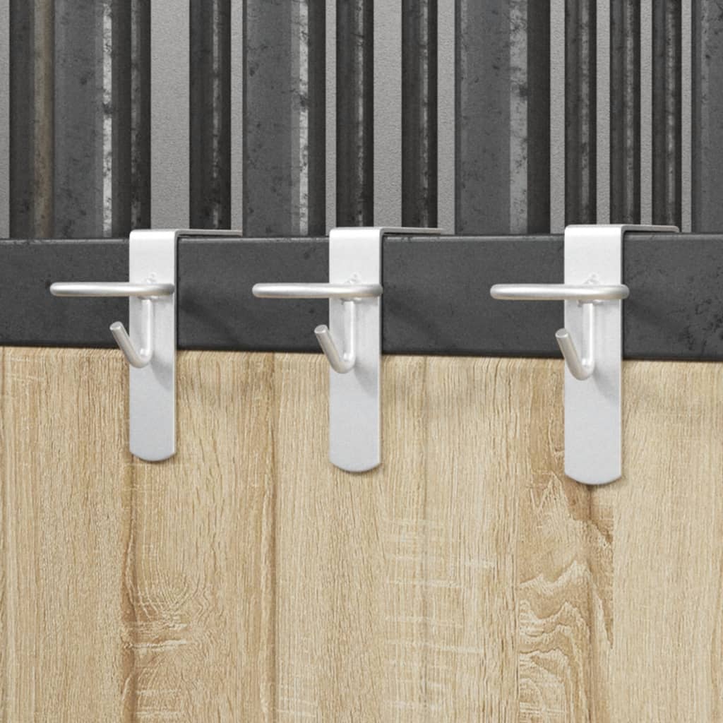 Cârlige portabil pentru găleată 3 buc. argintiu oțel galvanizat GartenMobel Dekor