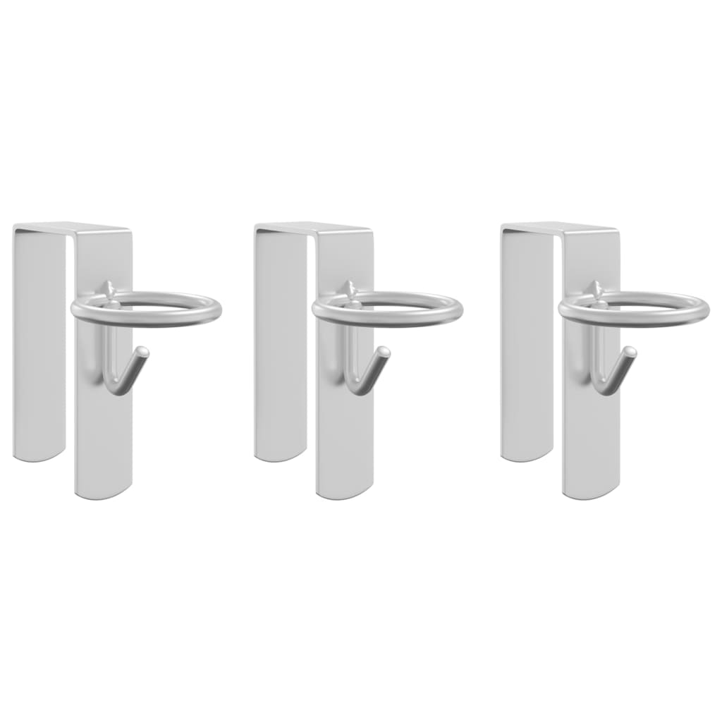 Cârlige portabil pentru găleată 3 buc. argintiu oțel galvanizat GartenMobel Dekor