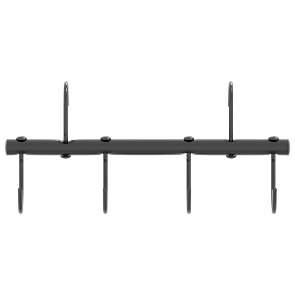 Cuier pentru căpăstru cu 6 cârlige pivotante, negru, oțel GartenMobel Dekor