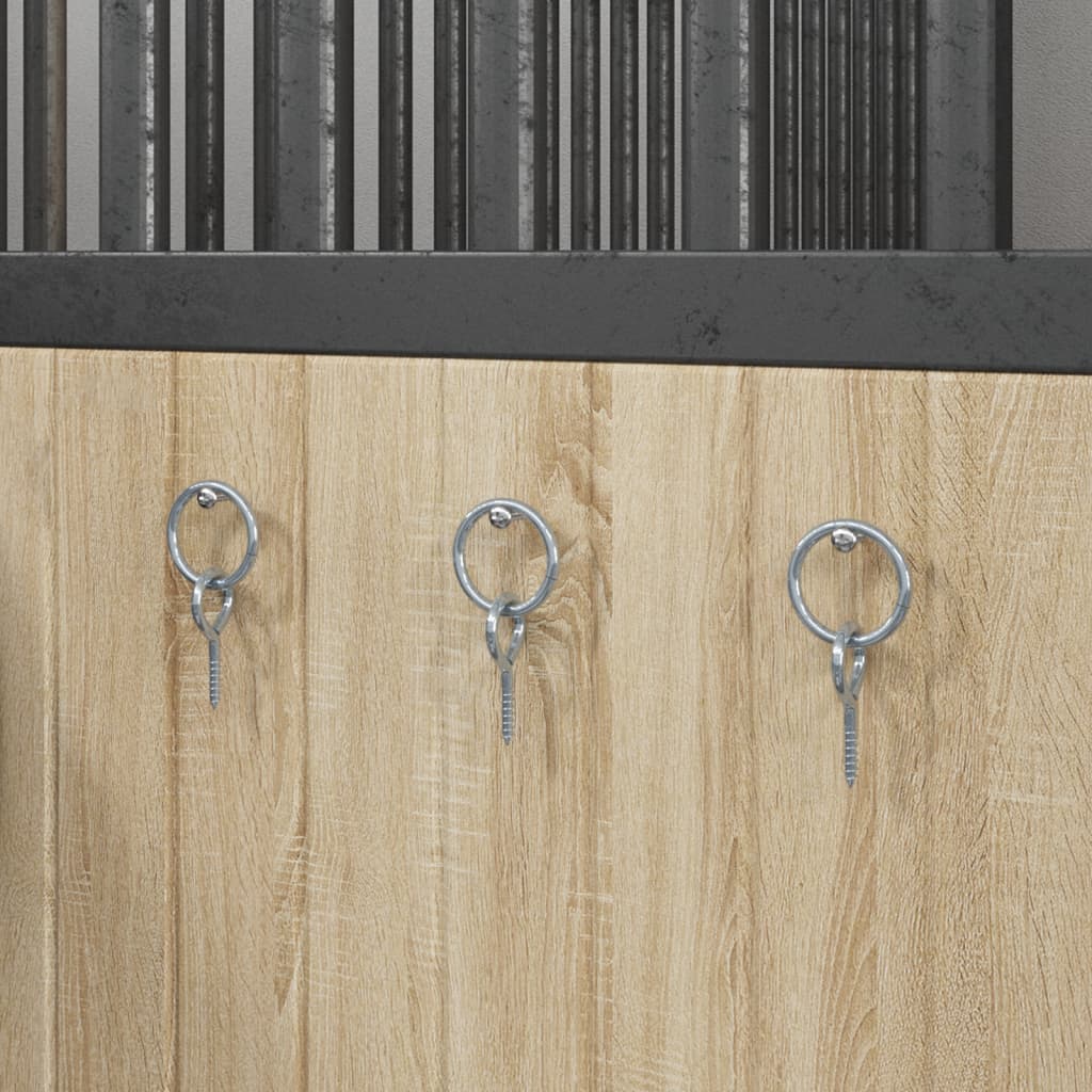 Inele de prindere cu șuruburi și ocheți, 3 buc., argintiu, oțel GartenMobel Dekor