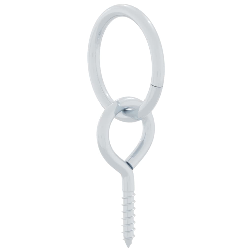 Inele de prindere cu șuruburi și ocheți, 3 buc., argintiu, oțel GartenMobel Dekor