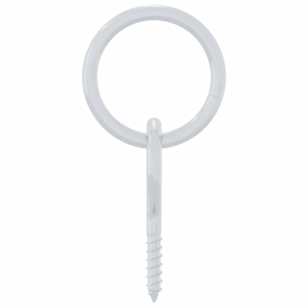 Inele de prindere cu șuruburi și ocheți, 3 buc., argintiu, oțel GartenMobel Dekor