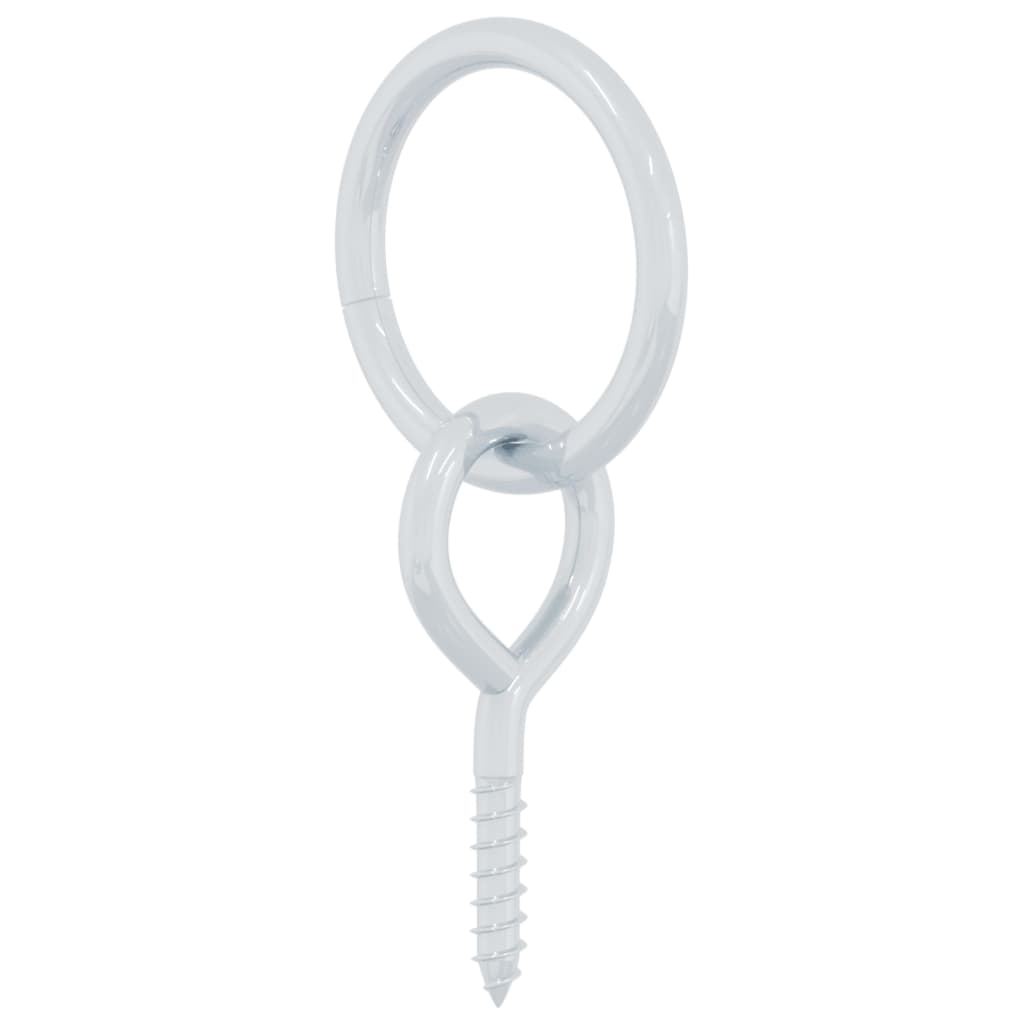 Inele de prindere cu șuruburi și ocheți, 3 buc., argintiu, oțel GartenMobel Dekor