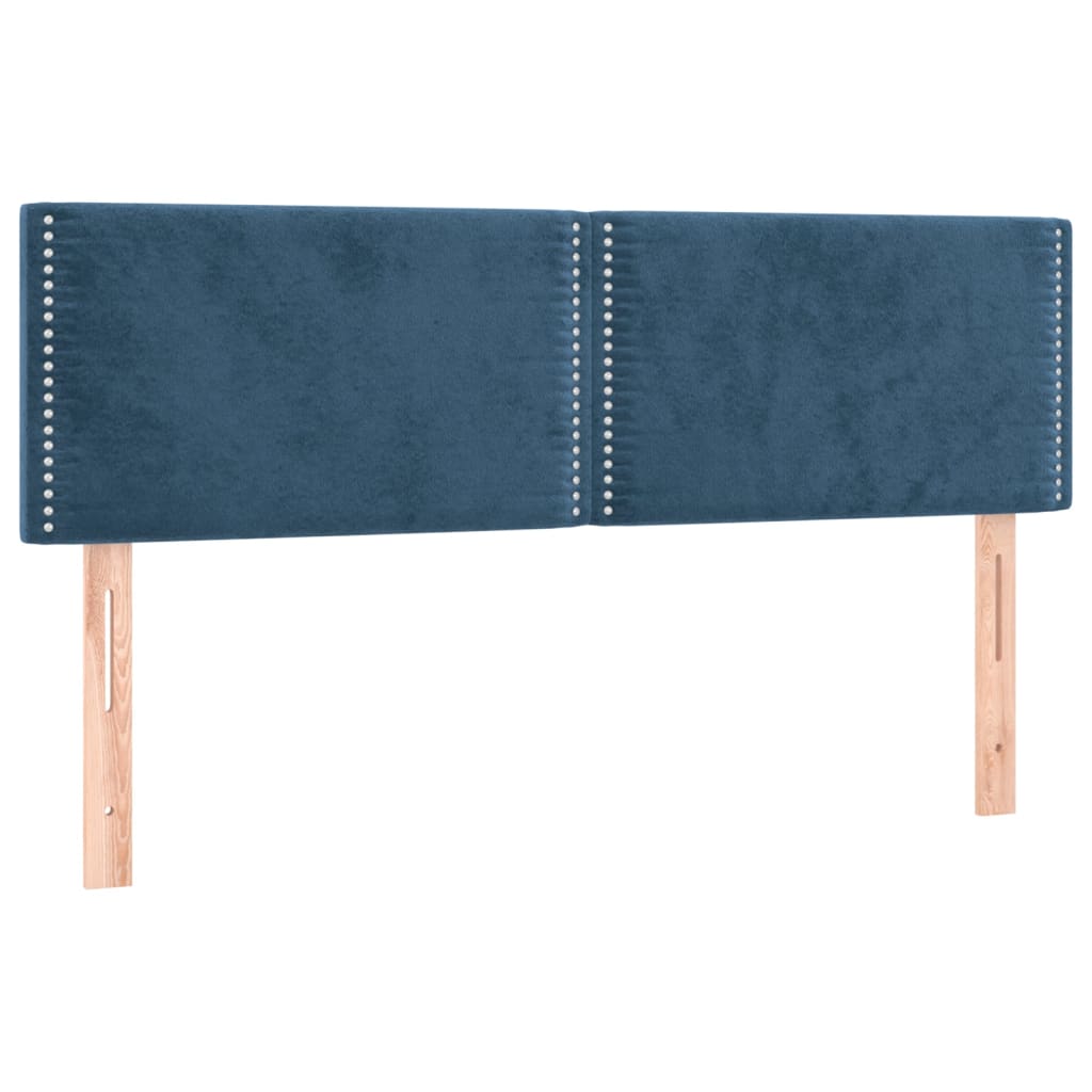 Pat box spring cu saltea, albastru închis, 140x200 cm, catifea GartenMobel Dekor