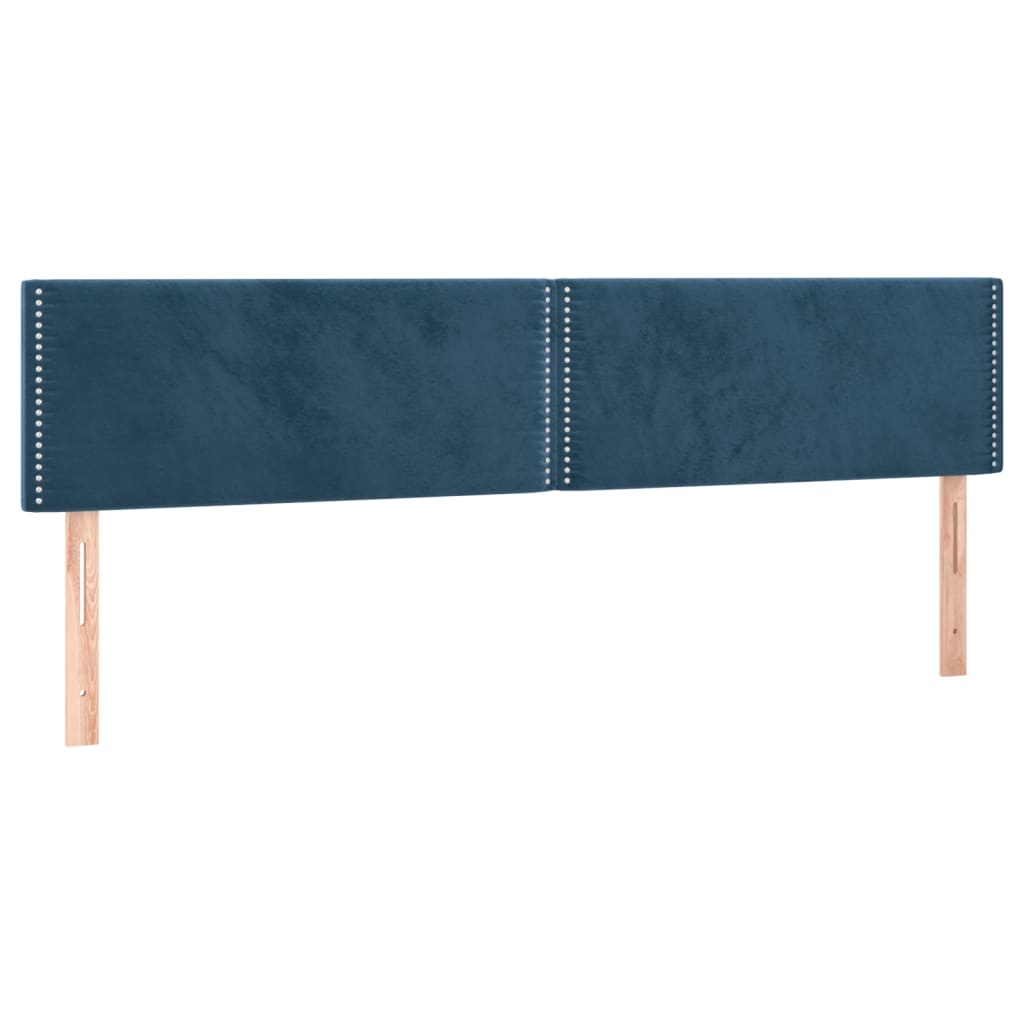 Pat box spring cu saltea, albastru închis, 160x200 cm, catifea GartenMobel Dekor