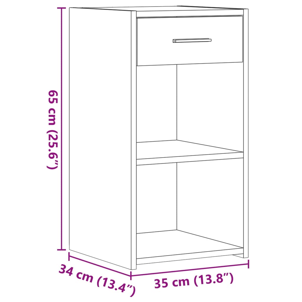 Noptiere, 2 buc., alb, 35x34x65 cm, lemn compozit GartenMobel Dekor