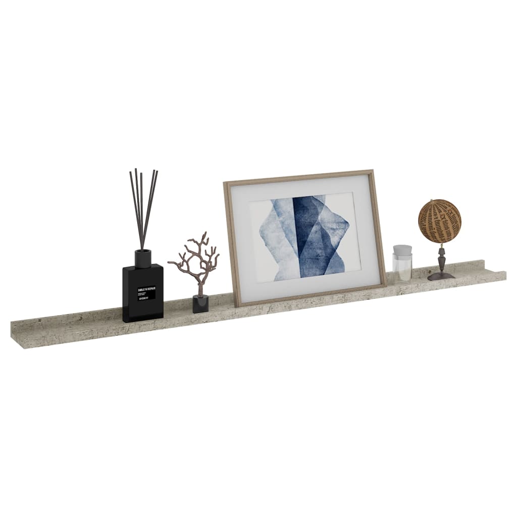 Rafturi de perete, 4 buc., gri beton, 115x9x3 cm GartenMobel Dekor