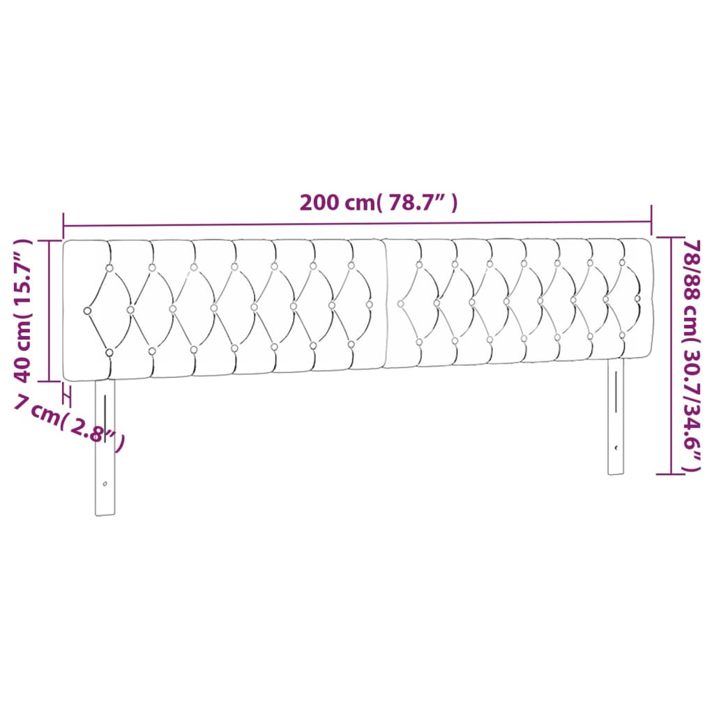 Tăblii de pat, 2 buc, crem, 100x7x78/88 cm, textil GartenMobel Dekor