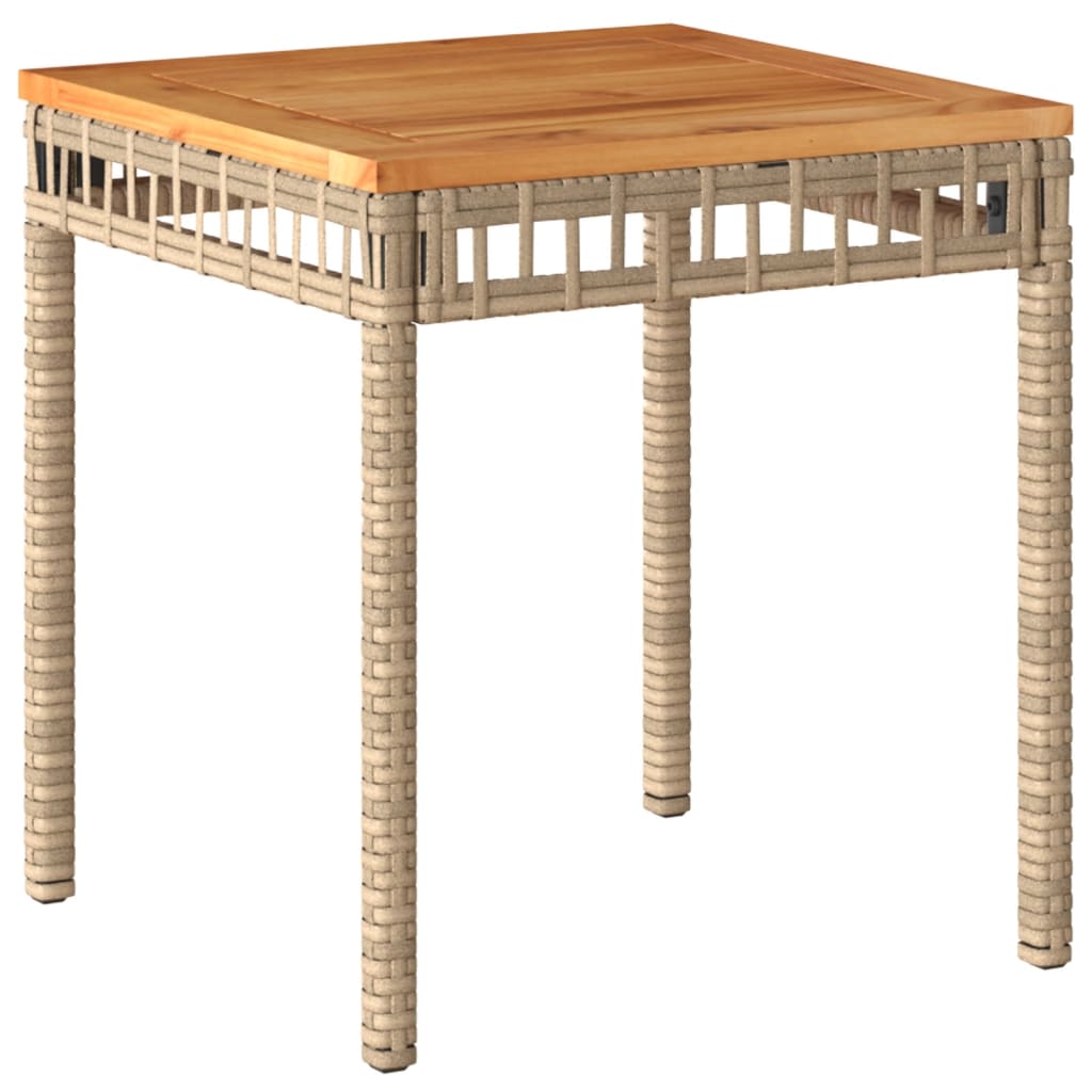 Set mobilier bistro, 3 piese, poliratan bej/lemn de acacia GartenMobel Dekor