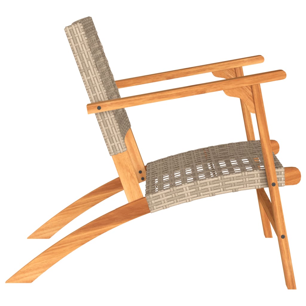 Scaune de grădină, 2 buc., bej, poliratan și lemn de acacia GartenMobel Dekor