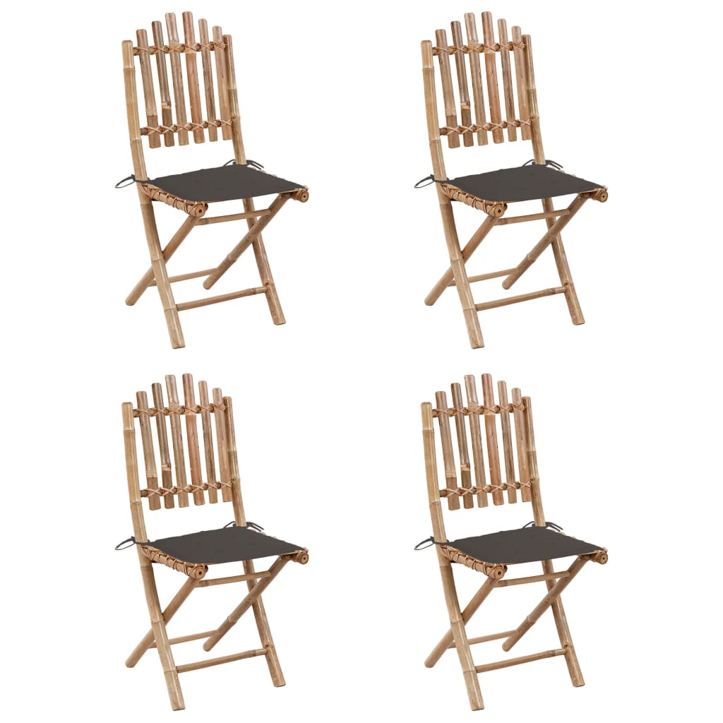 Set mobilier de exterior pliabil, cu perne, 5 piese, bambus GartenMobel Dekor