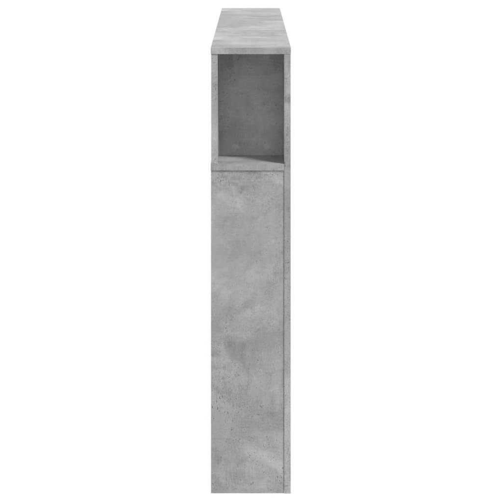 Tăblie de pat cu LED, gri beton, 160x18,5x103,5 cm, lemn GartenMobel Dekor