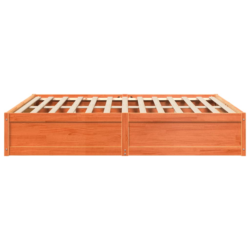 Cadru de pat, maro ceruit, 200x200 cm, lemn masiv de pin GartenMobel Dekor