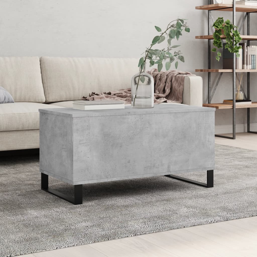 Măsuță de cafea, gri beton, 90x44,5x45 cm, lemn compozit GartenMobel Dekor