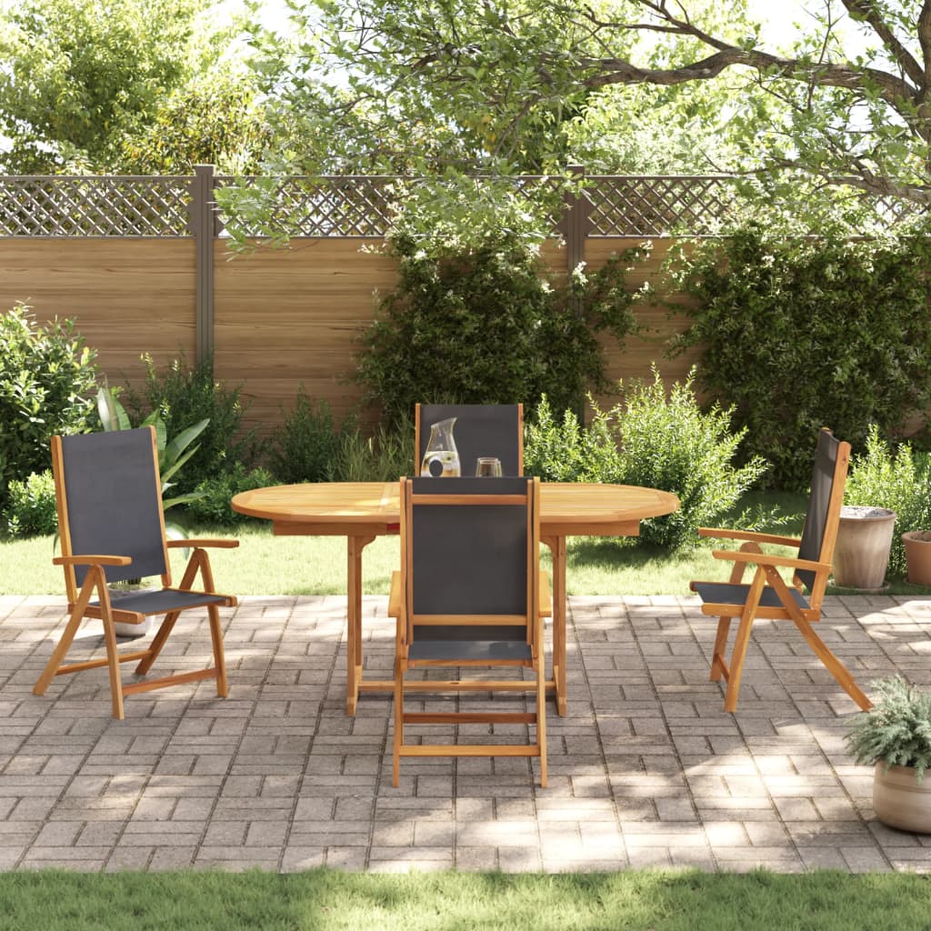 Set mobilier de grădină, 5 piese, lemn masiv acacia/textilenă GartenMobel Dekor