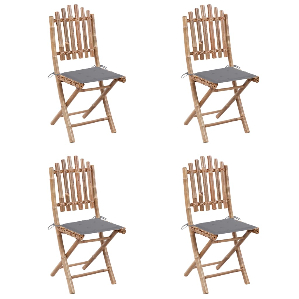 Set mobilier de exterior pliabil, cu perne, 5 piese, bambus GartenMobel Dekor
