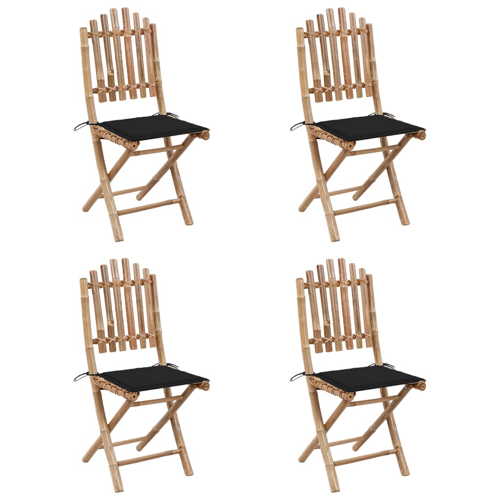Set mobilier de exterior pliabil, cu perne, 5 piese, bambus GartenMobel Dekor